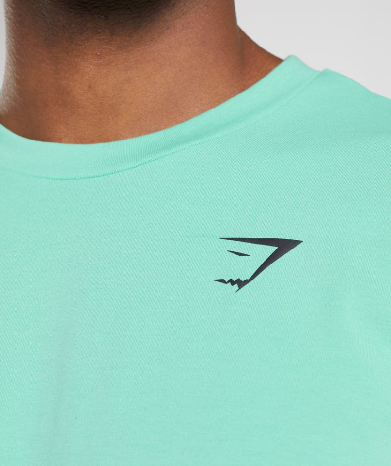 Men's Gymshark Essential Oversized T-Shirts Turquoise | NZ 7DSEKW